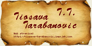 Tiosava Tarabanović vizit kartica